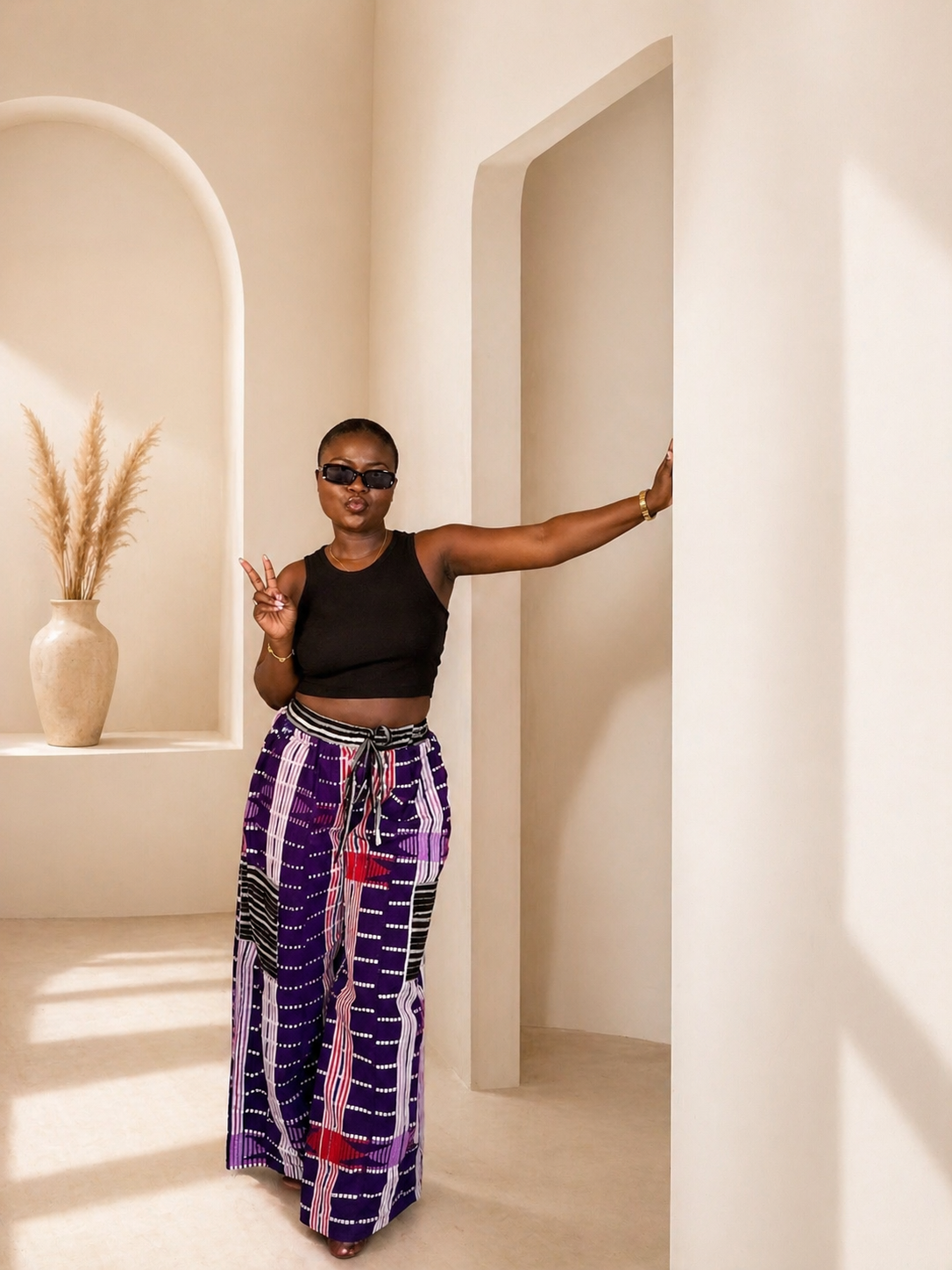 Simbi Aso Oke Pant -Tulip