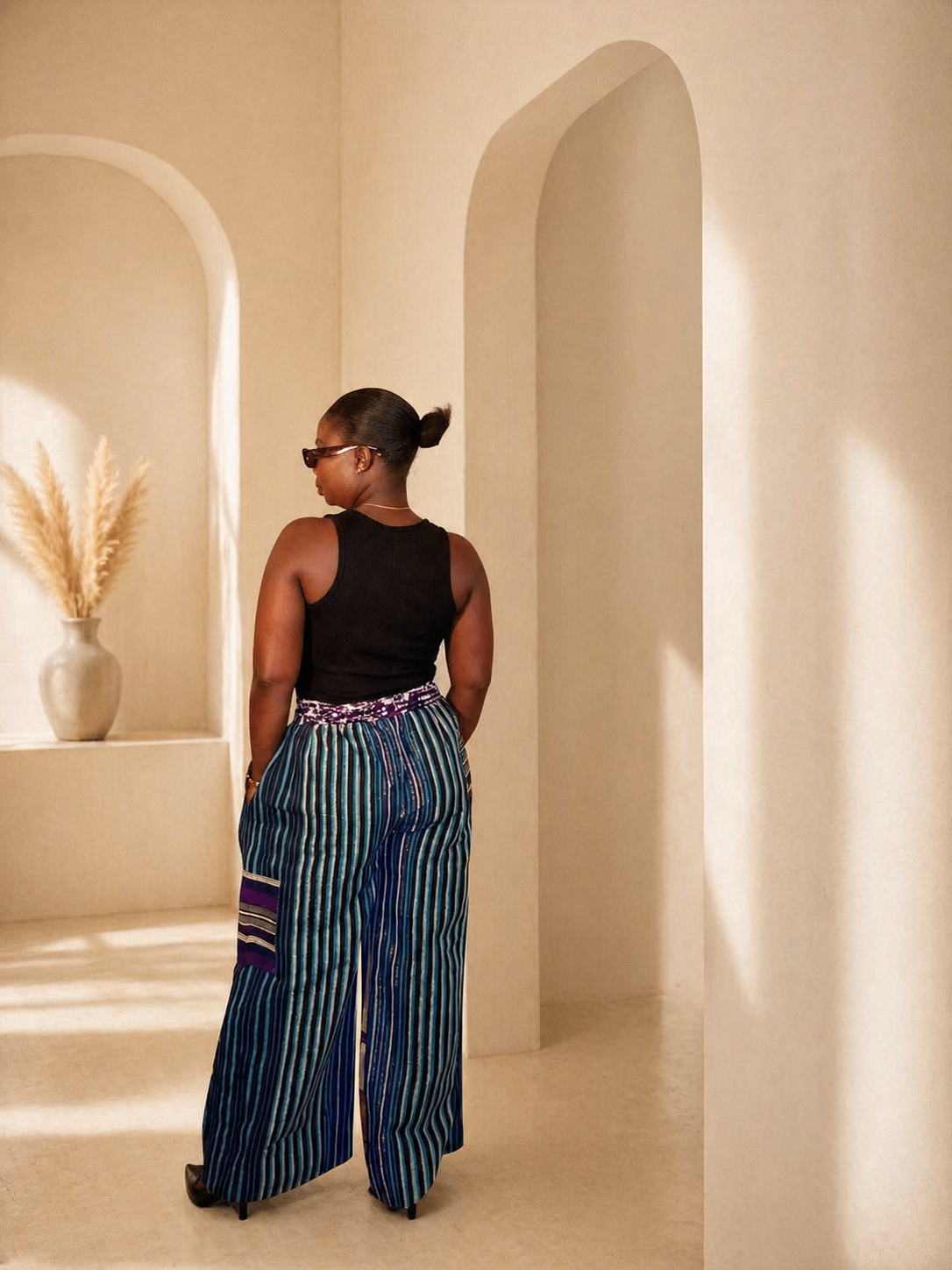 Simbi Aso Oke Pant -Army