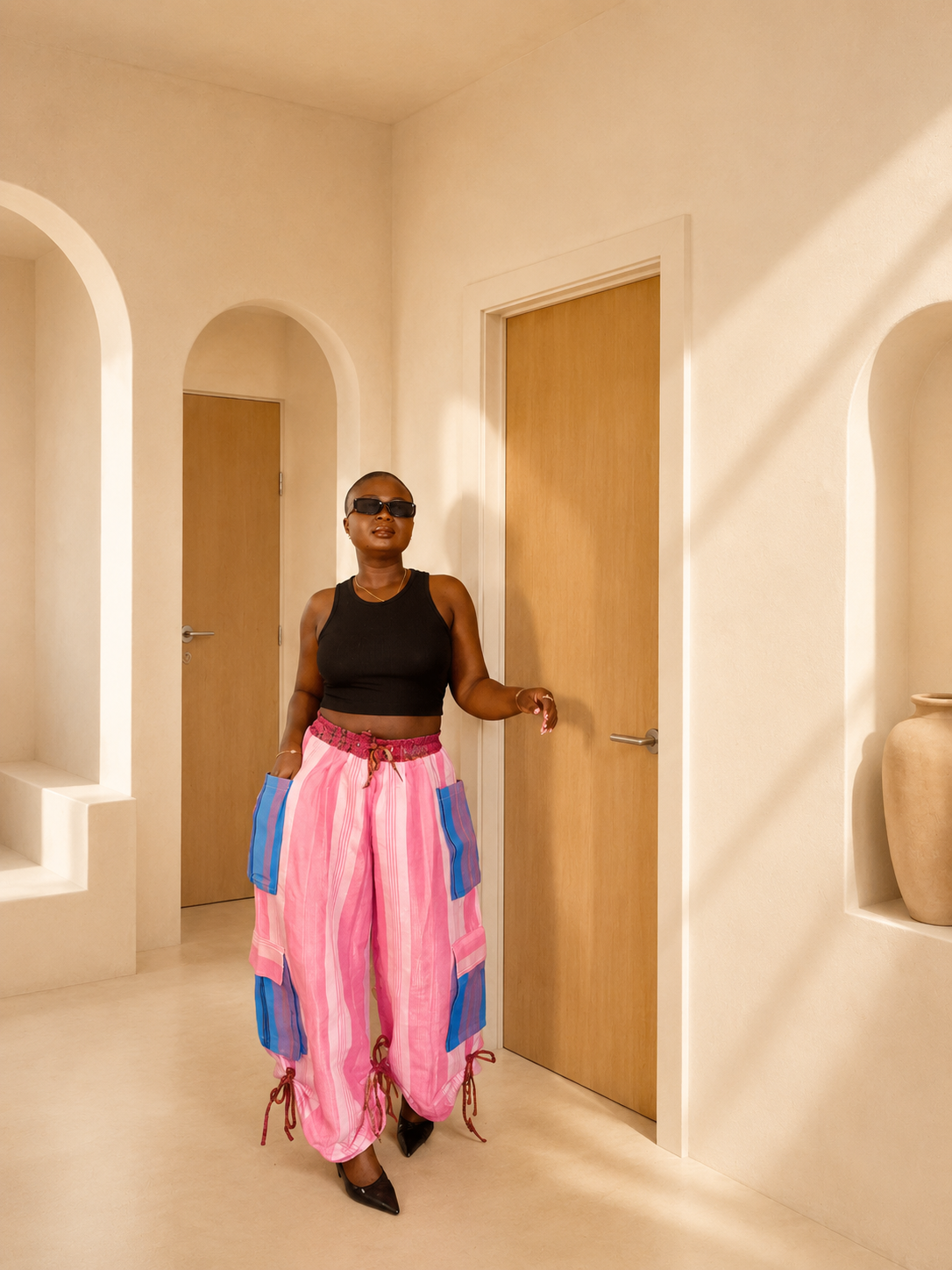 Simbi Aso Oke Pant -Plum