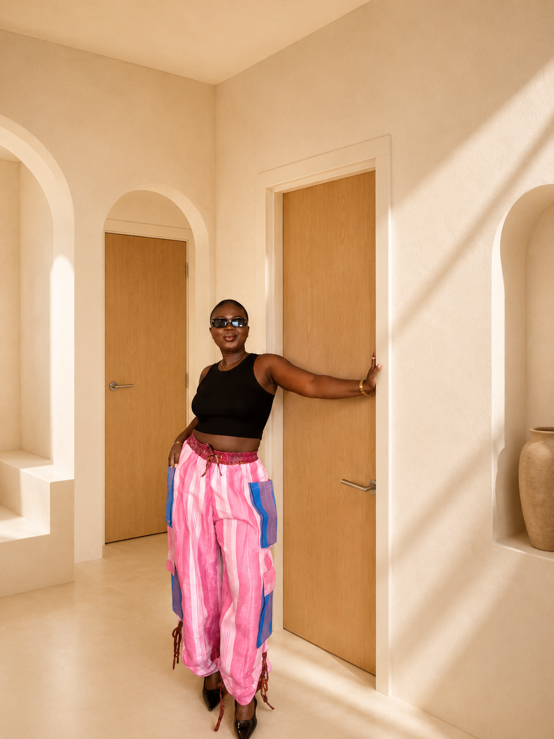 Simbi Aso Oke Pant -Plum