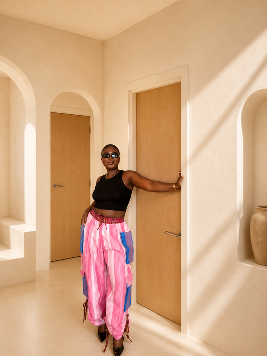 Simbi Aso Oke Pant -Plum