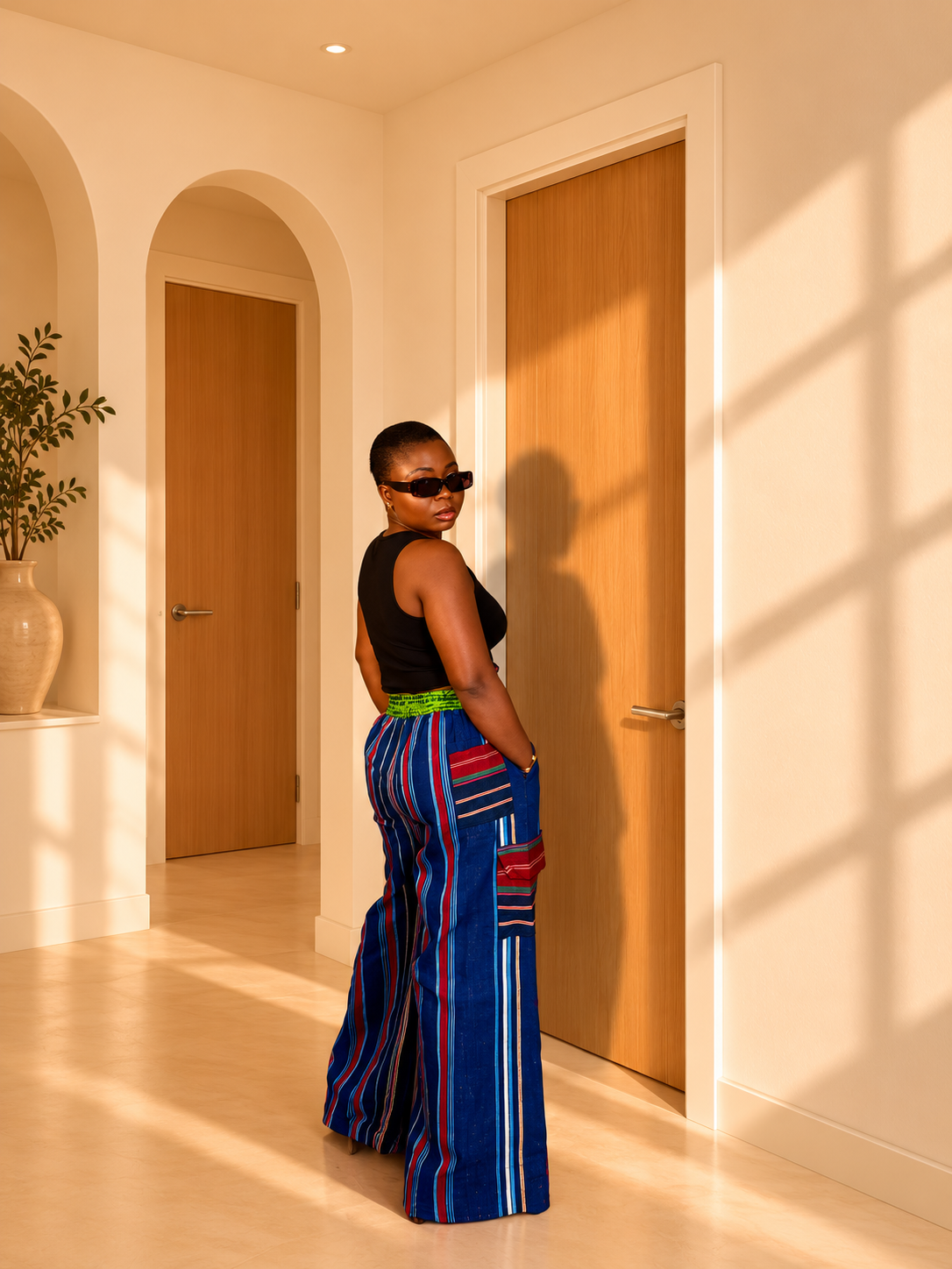 Simbi Aso Oke Pant -Siesta